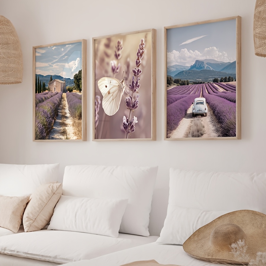 Lavender Oil - Lavanta Provence 3 adet tuval duvar